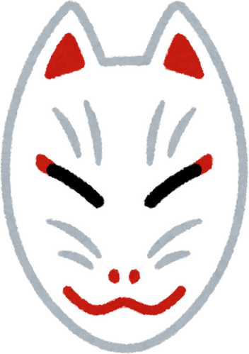 Illustration of a Traditional Japanese Fox Mask